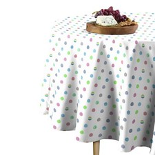 Easter Egg Toss Multi Signature Round Tablecloth Assorted Sizes