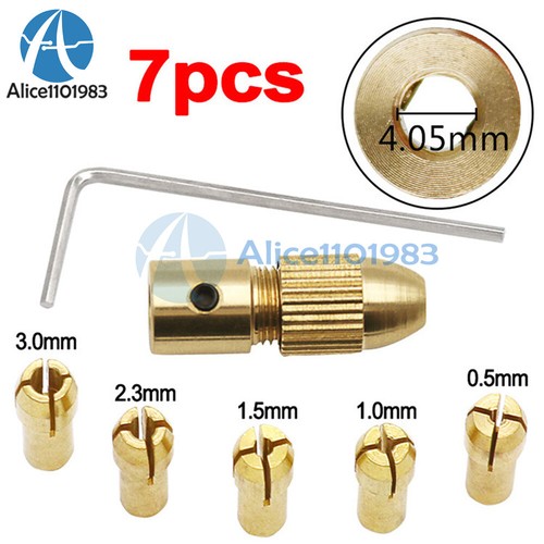 7pcs/set 2.35-5.05mm Brass Collet Mini Drill Chucks For Electric Motor Shaft - Picture 15 of 16