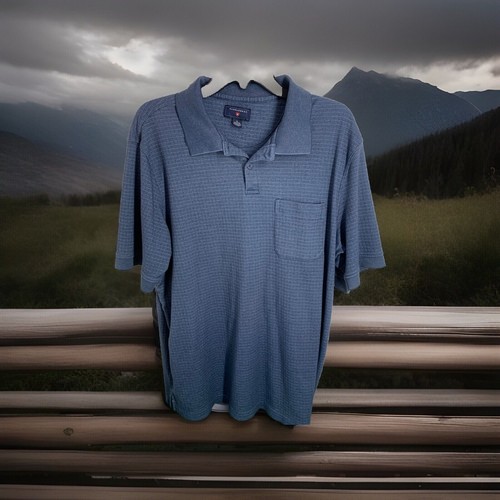 Herren Saddlebred Kurzarm Poloshirt mit Tasche - XL - Blau