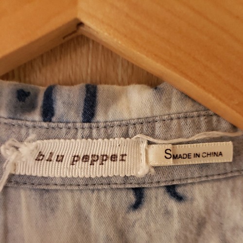 Blu Pepper Damen blau Batik Baumwolle Tunika Small - Bild 5 von 7