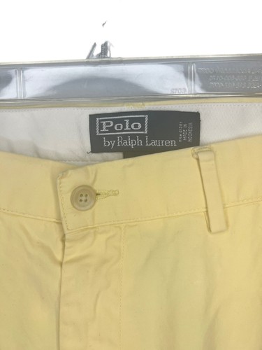 Polo Ralph Lauren Pants Men 35x30 Yellow Flat Front Cotton Chino Casual - Picture 2 of 12