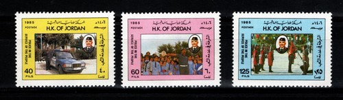 JORDAN 1985 CELEBRATING THE POLICE THREE STAMP SET SCOTT 1255-1257 MNH - Picture 1 of 4