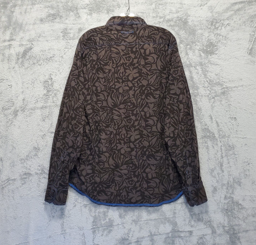 Georg Roth Los Angeles Shirt Mens Large Black Button Cotton Western Floral Sheer - Picture 6 of 21