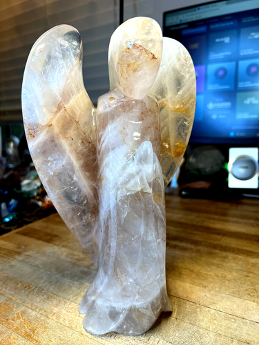 Golden Healer Hematoid Quartz Jumbo Extra LG Angel Figurine Statue Specimen 444 - Picture 4 of 12