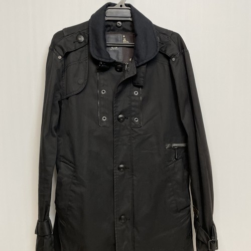 G Star Mens Garber Trench Coat Black Zip Up Pockets Sz Medium - Picture 2 of 12