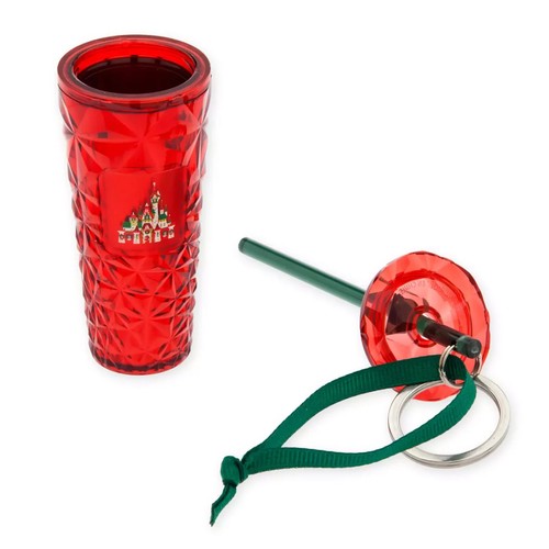 Disney Fantasyland Castle Holiday Starbucks Bling Keychain, Red, NEW - Bild 2 von 4