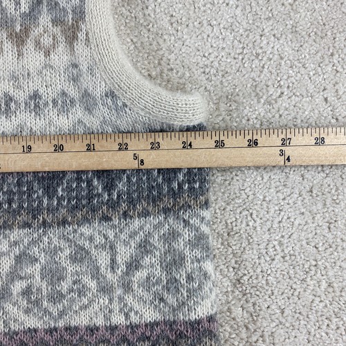 Saga Cardigan Sweater Women XL Virgin Wool Fair Isle Nordic Style Sleeveless - Picture 10 of 12