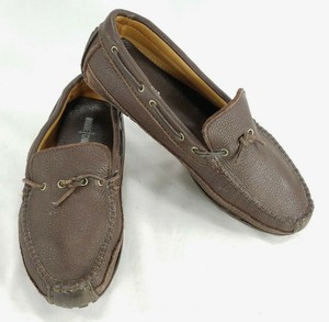 Minnetonka-Soft-Leather-Slip-On-Moc-Toe-Driving-Moccasin-Loafer-Mens-Shoes-Sz-12