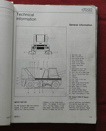 JOHNSTON V4SP VANGUARD 4000 SP SERIES STREET SWEEPER BROOM SERVICE & OPS MANUAL - Bild 4 von 7