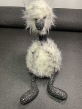 Jellycat Dazzle Ostrich Emu 12  Pom Pom Stuffed Animal Plush Black Glitter