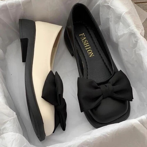 Bow Mary Janes Shoes Casual Flats Shoes Square Toe Sandals Fashion Lolita Shoes - Picture 7 of 16
