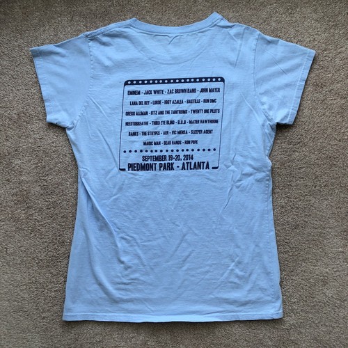 Music Midtown 2014 Eminem Jack White John Mayer Lorde Womens Shirt Size Large - Afbeelding 4 van 5