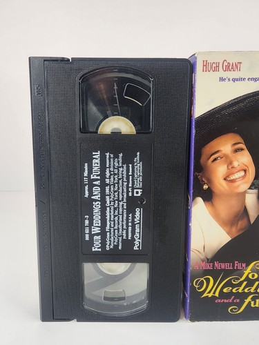 Four Weddings and a Funeral VHS 1994 Hugh Grant Andie MacDowell VHS TAPE - Picture 4 of 6