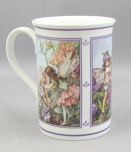 The Flower Fairies MUG Danbury Mint Sweet Pea Canterbury Bell Lavender 1997 Chin - Picture 5 of 9