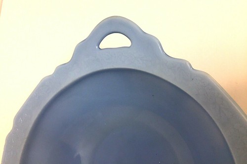 Jeannette Glas Kirschblüte Delphit blau Zweigriff runde Schale hat einen Chip - Bild 3 von 12