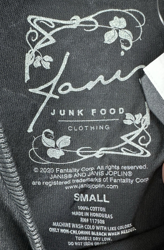 Janis Joplin Madison Square Garden 1969 Black T shirt Mens Small Junk Food Tag - Picture 10 of 10