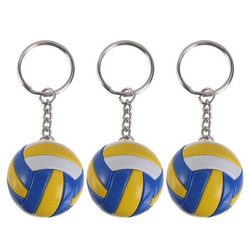 3 Pcs Sports Ball Key Chains Volleyball Keychains for Team Simulated Hanging