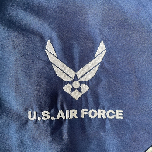 US Air Force Mens Large Regular Physical Training Jacket Blue AF PTU Windbreaker - Picture 6 of 8