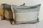 CRATE & BARREL Kiyomi gray-white textured waffle standard pillow sham. 20 x 26"
