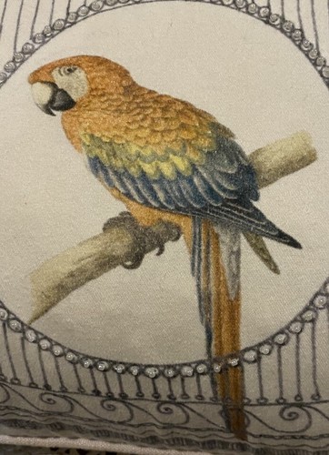 LAURA ASHLEY BEADED BIRD CUSHION-EUC-100% FEATHER INSERT-ZIP-40 X 40cm - Picture 6 of 9