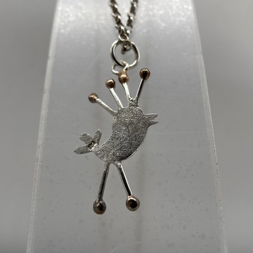 Sterling Silver Handmade Boxed Yala Bird Pendant Necklace Shetland Scotland 925 - Photo 4/8