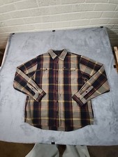 Orvis Shirt Jacket Mens XL Big Bear Plaid Flannel Button Up Hand Warmer Shacket