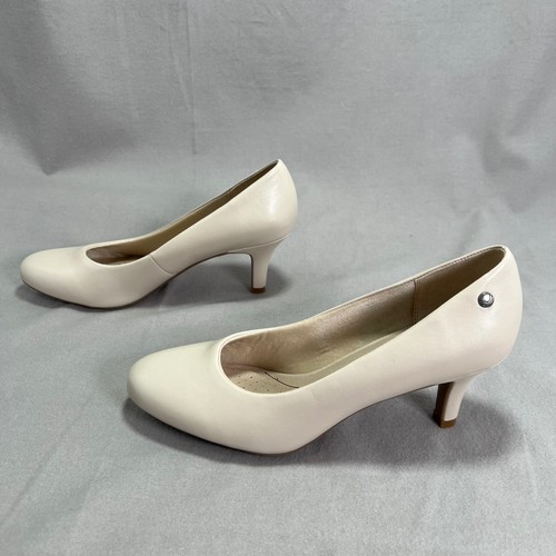 Zapatos de salón Life Stride Parigi sin cordones beige neutros clásicos punta redonda 8,5 - Imagen 5 de 12