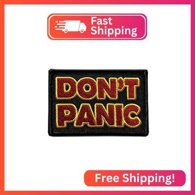 Don't Panic Embroidered Patch [Hook Fastener Backing - 3.0 X 2.0 inch - PD23]