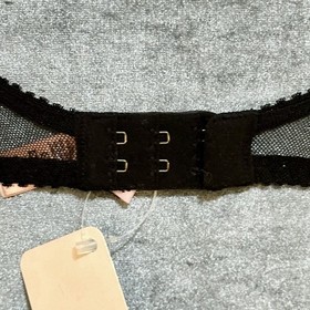 Agent Provocateur Darla Black/Pink Bra Floral Lace Corset Detail Size 34C NWT