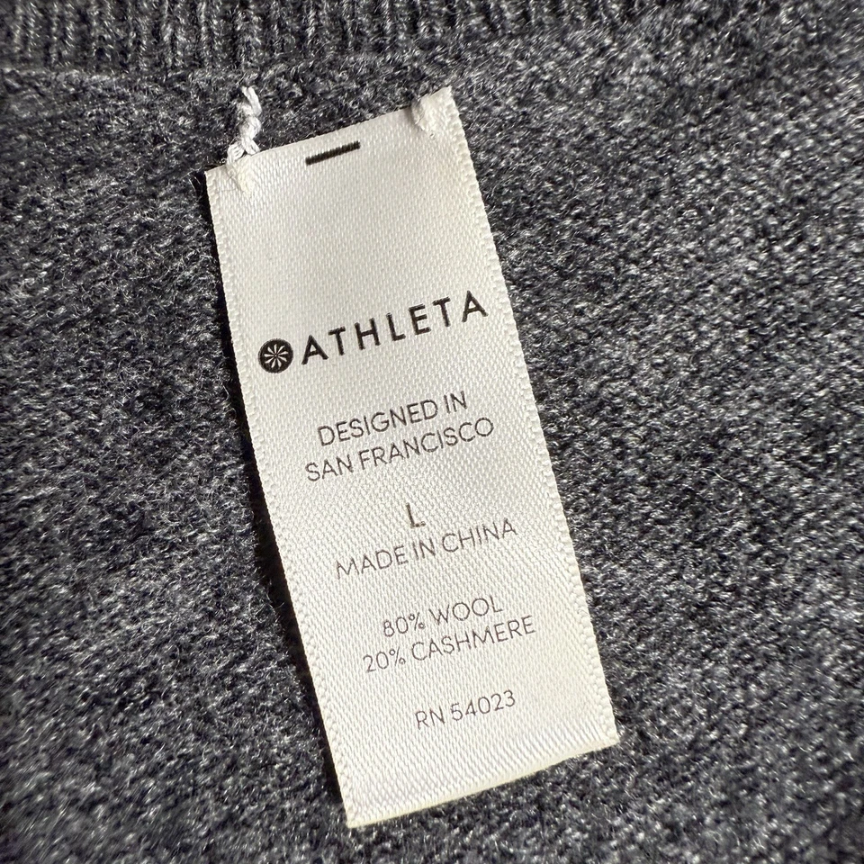 Suéter Convertible Athleta Finale Gris Lana y Cachemira Talla Grande Usado en Excelente Condición Foto 4 de 4