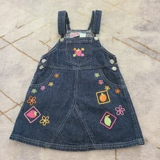   90s  Precious Creation Denim Jumper Dress Girls  Size 5  Cute USA  Fruitcore