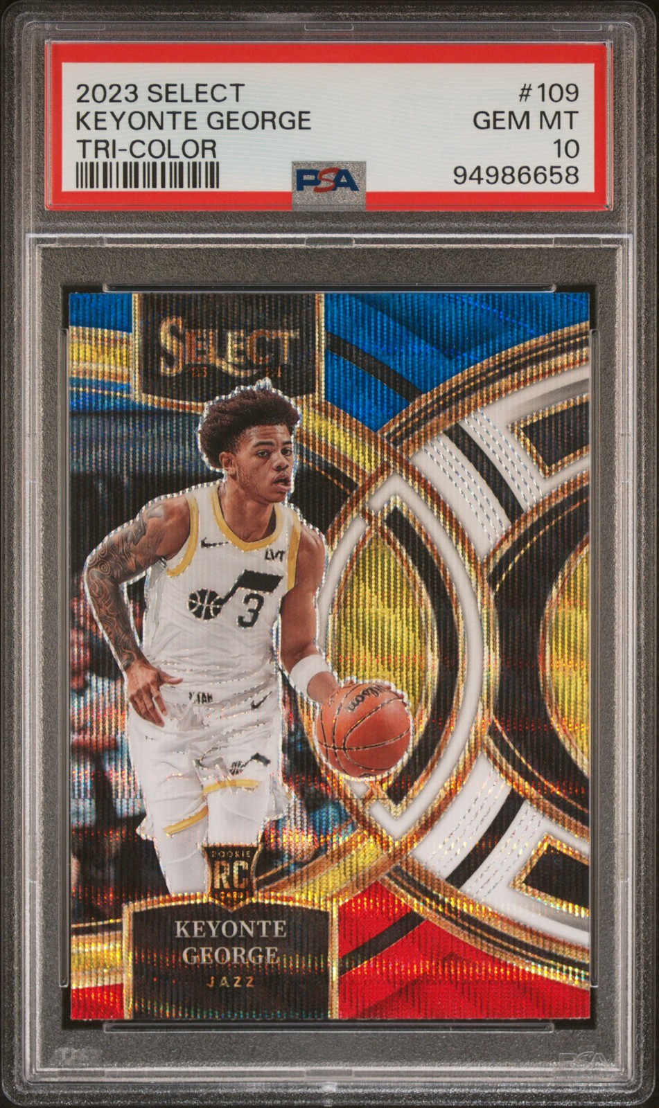 2023 PANINI SELECT TRI-COLOR #109 KEYONTE GEORGE PSA 10