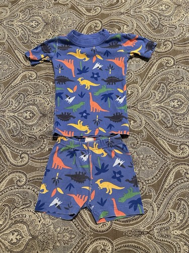 Hanna Andersson Dinosaurs Short Johns Pajama Set Organic Cotton 110 / 5 US - Picture 1 of 7