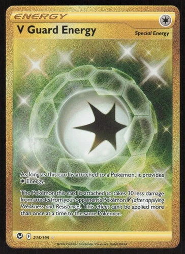 V Guard Energy 215/195 Secret Rare Silver Tempest Pokemon Near Mint