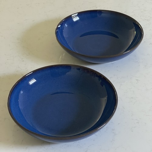 2 Denby Imperial Blue Large Pasta Bowl Made In England - 8 3/4" Inch - Picture 2 of 8