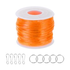 Lanyard String Kit, Glitters Lacing Cord with Accessories, Orange