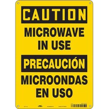 CONDOR 451X34 Radiation & Laser Sign, 10 in H x 14 in W, Aluminum, Horizontal