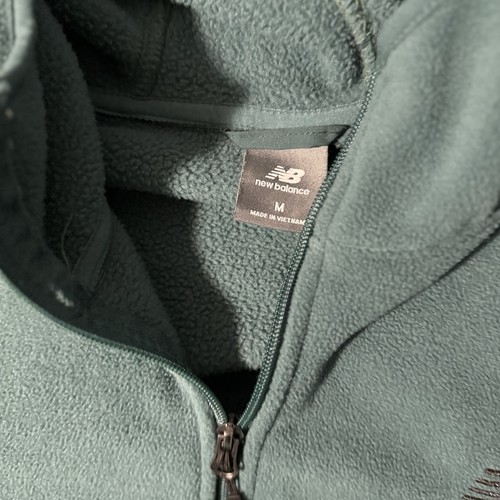 New Balance Sweatshirt Mens Medium Green Full Zip Fleece Hoodie Athleisure - Picture 2 of 7