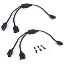 HUALAND 2PCS ARGB Splitter Cable 5V 3 Pin Addressable RGB Black