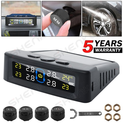 #ad #ad RV Tire Tyre Pressure Monitoring System Real Time Solar Trailer TPMS 4 Sensors $19.98