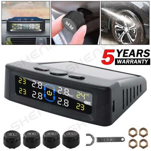 RV Tire Tyre Pressure Monitoring System Real Time Solar Trailer TPMS 4 Sensors - Picture 1 of 8
