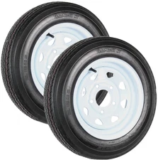 2-Pack Trailer Tire Rim Assembly 4.80-12 480-12 12" 5 Lug On 4.5" Center Whit...