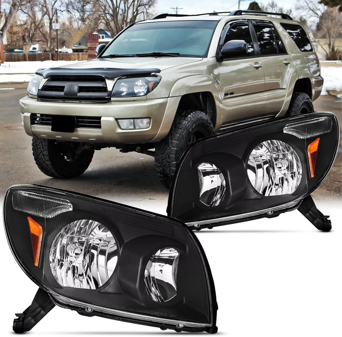 Par De Faros Delanteros Halógenos Para Toyota 4Runner 2003-2005 – Lado Izquierdo Y Derecho, Certificados DOT/SAE