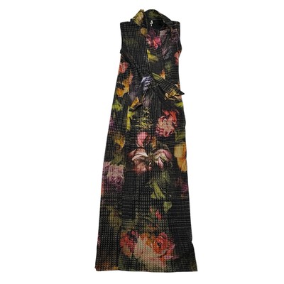 Fuzzi Jean Paul Gaultier Floral-Print Mesh Lined Long Dress Fuzzi Jean Paul Gaultier Floral-Print Mesh Lined Long Dress