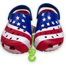 Crocs American Flag Clogs Mens 9 Womens 11 Red White Blue Team USA Patriotic