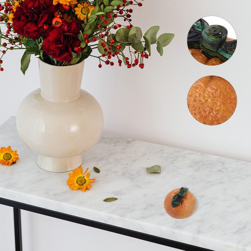 Adornos de madera naranja figuras de frutas decoración artificial naranja - Imagen 10 de 12
