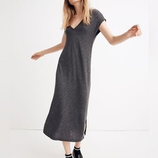 Madewell Women's dress Horizons jersey midi neutral shirtdress casual lounge XS