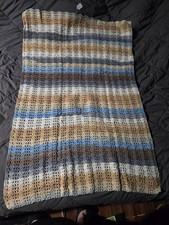 Hand Crocheted Baby Blanket 45 x 29 Brand New Soft Multicolor