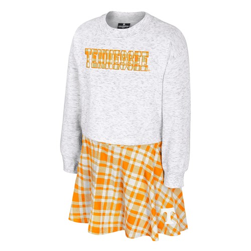 Girls Youth Colosseum Gray Tennessee Volunteers Marceline Plaid Skirt and Top - Bild 2 von 3