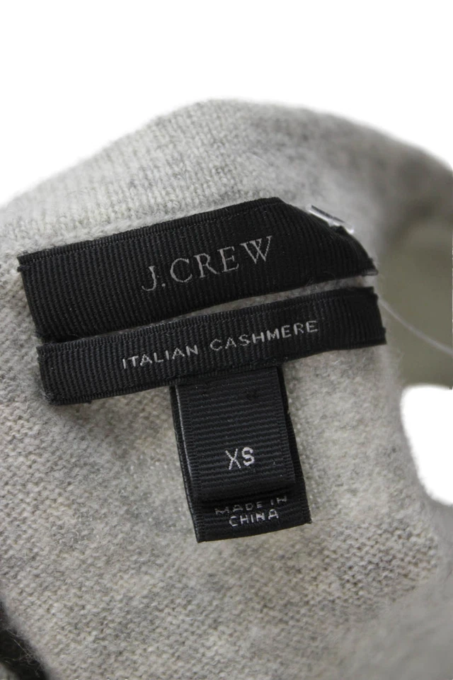 Camiseta J Crew Feminina Básica Cashmere Gola Redonda Cinza Manga Curta Tamanho XS - Imagem 4 de 4